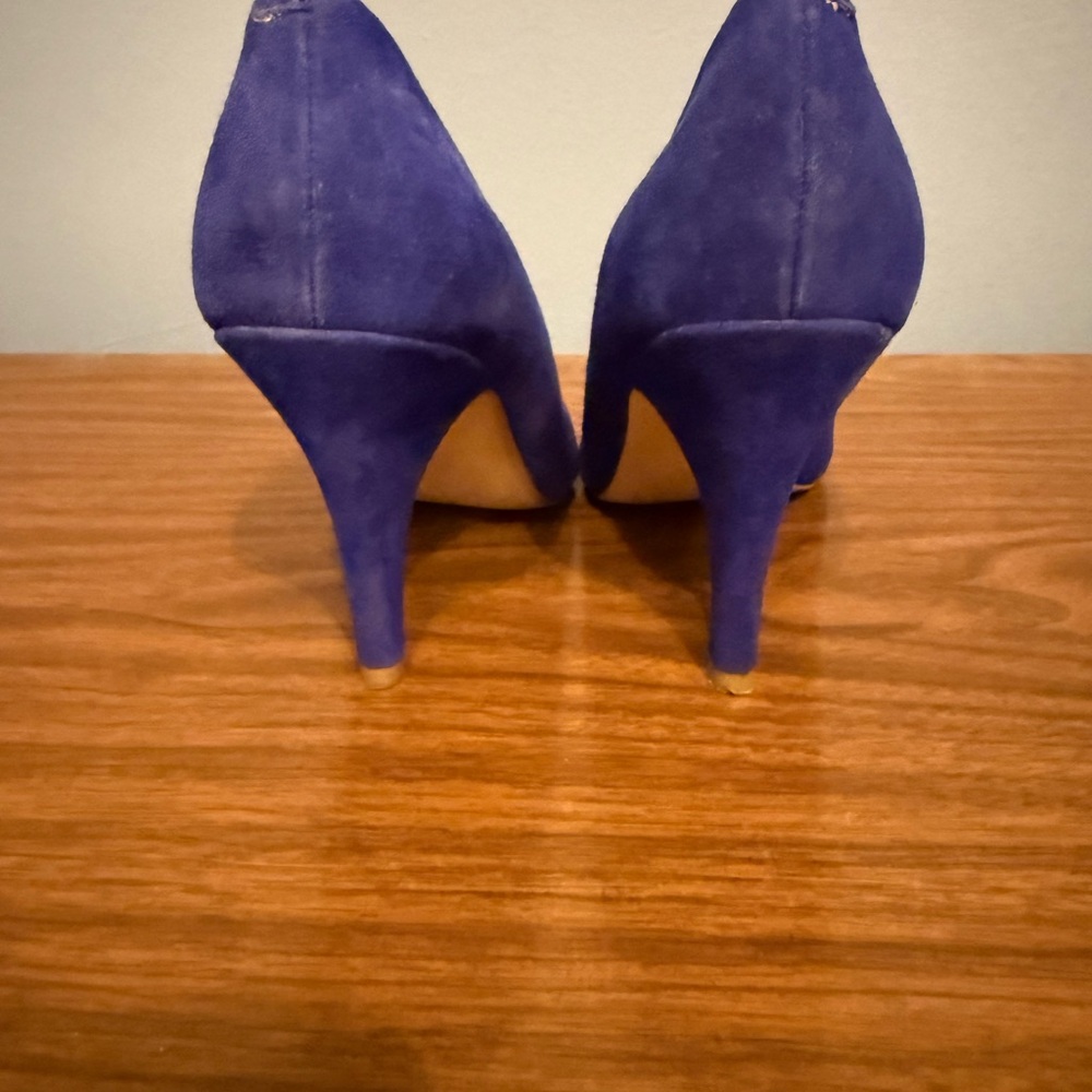 Steve Madden Amazed Royal Blue Suede Peeptoe Heels - Picture 8 of 11